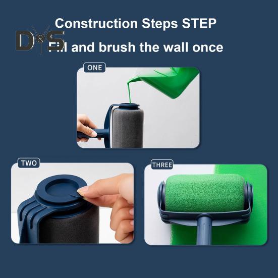 Refillable Paint Roller Brush Large Capacity Professional Home Decorating House Painting Roller Living Room Kitchen Bedroom Wall Painting Repair