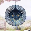 Metal Owl Wind Spinner 2D Rotating Garden Decor Outdoor Wind Chime for Patio Yard Balcony Decoration