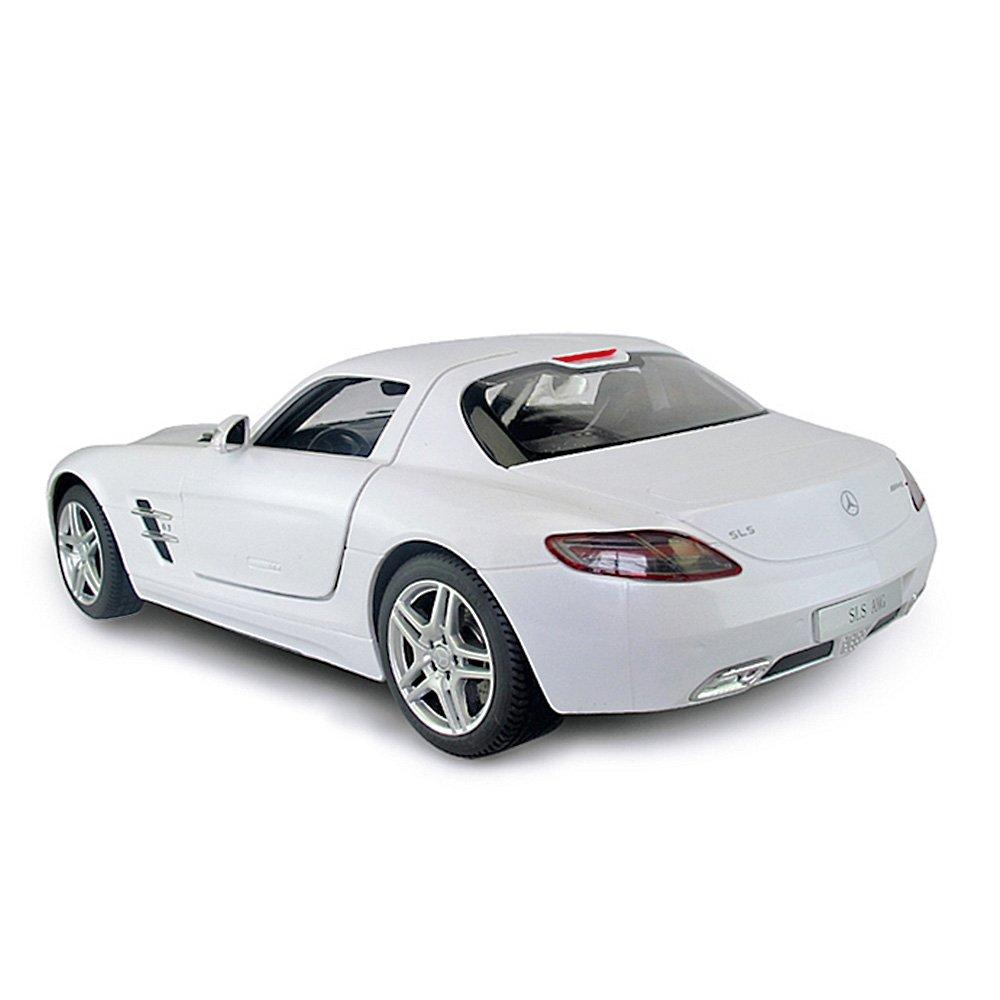 RASTAR 1:14 Mercedes-Benz SLS AMG RC-Auto, 2,4 GHz Weiß mit manuell zu öffnenden Türen, für Kinder