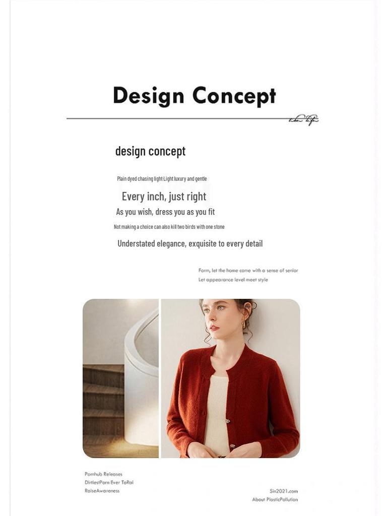 Dámský kašmírový kardigan slim fit - Stylový a všestranný pletený svetr s kulatým výstřihem