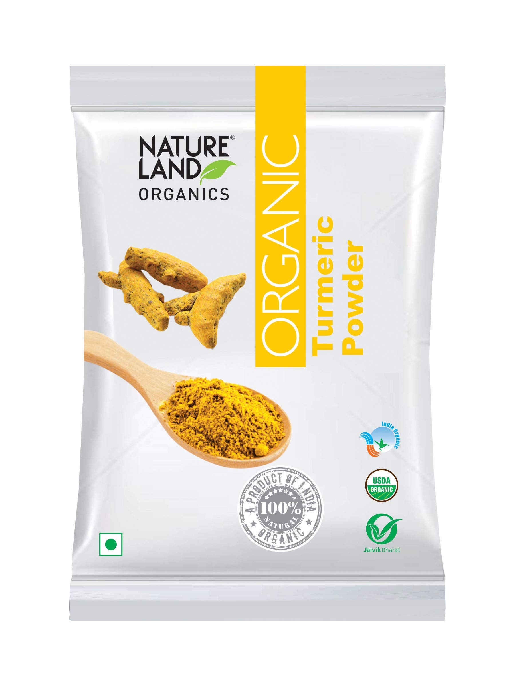 Natureland Organics Turmeric/Haldi Powder 200 Gm - Organic Healthy spices