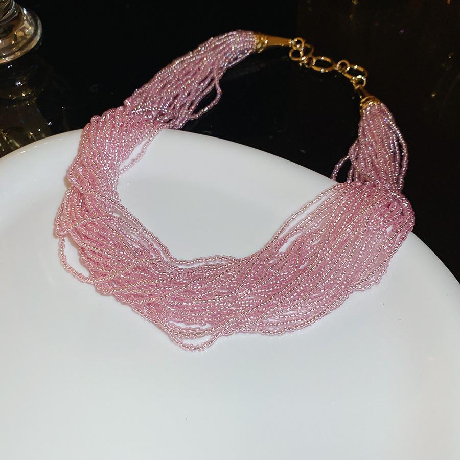 European and American color acrylic shell beaded necklace design sense collarbone chain exaggerated necklace women