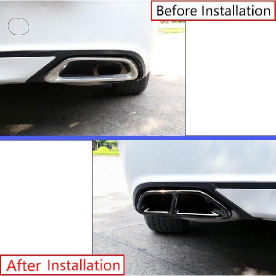 For Honda Accord 18-21 Black Titanium Rear Exhaust Muffler Tip Tail Pipe Trim 2P