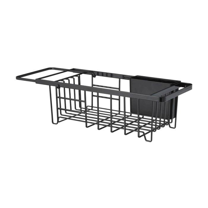 Yamazaki Expandable Dish Drying Rack - Tower - Black - W44-54 X D19.5 X H14cm - with Cutlery Pocket - 3493