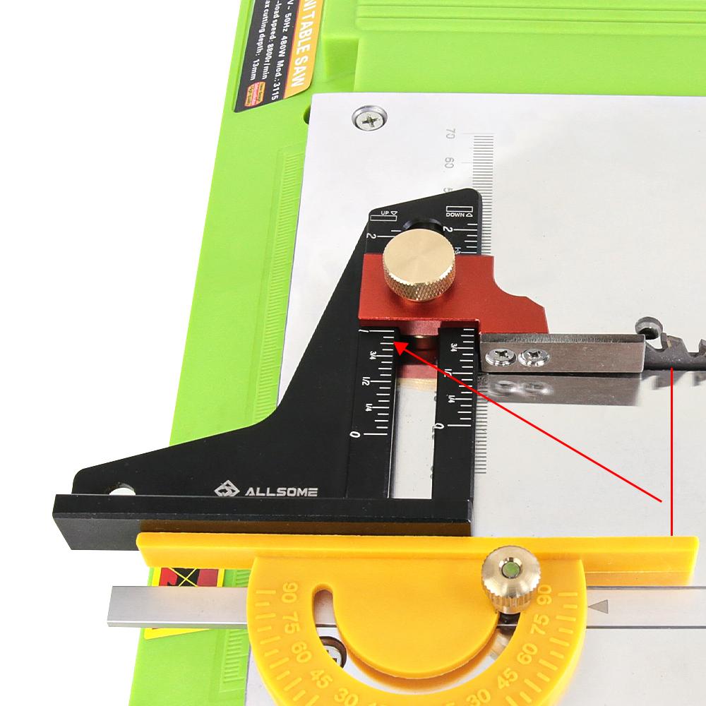 Allsome 1pc Height Gauge Depth Gauge Woodworking Tool Setting Gauge for Table Saw Router Table Drill Press Bandsaw