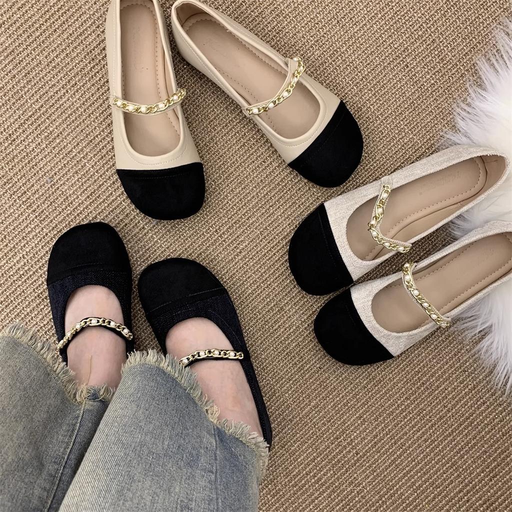 Flat Single Shoes Women's Spring and Autumn Doudou Shoes 2025 New Versatile Fairy Style French Gentle with Skirt Mary Jane Shoes