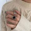 foxanry LOVE Engagement New Fashion Rings Vintage Punk Water Drop Geometric Party Jewelry Gifts for Women