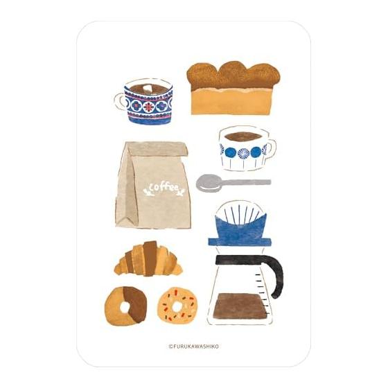 Furukawa Paper Bookmarks Bunko Clear Bookmark HONTOWATASHI Coffee and Bread QE216 Transparent Bookmark PET Material Rounded Corners