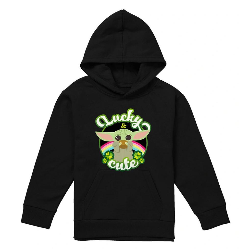 Disney Star Wars Childrens/Kids Grogu St Patricks Day Hoodie