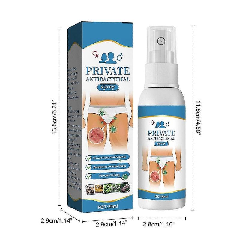 Men's Private Antibacterial Spray, 3pcs Private Parts Anti-itch Spray Deodorant Itching Refreshing And Gentle Private Parts Cleaning 30ml