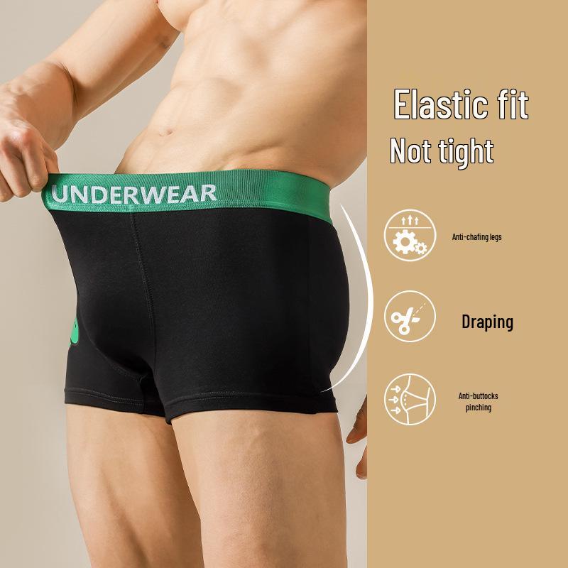 Men's Comfortable Cotton Crocodile Cartoon Print Boxer Briefs