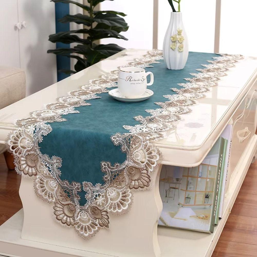 

Light Luxury American Lace Table Flag Waterproof Dining Table Cover Dinner синий