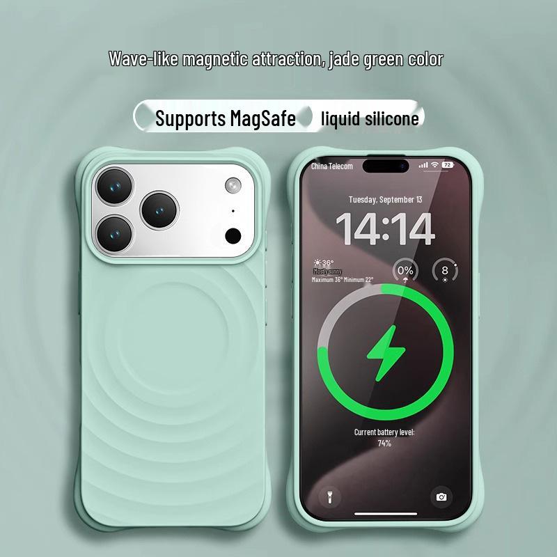 Liquid Silicone Magnetic Wave Case for iPhone 17 Pro Max, 16, & 15 iPhone 15 Pro Max