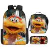 Luxury Popular Funny Cool Novelty Elmo 3D Print 3pcs/Set Pupil School Bags Laptop Daypack Backpack Lunch Bag Pencil Case