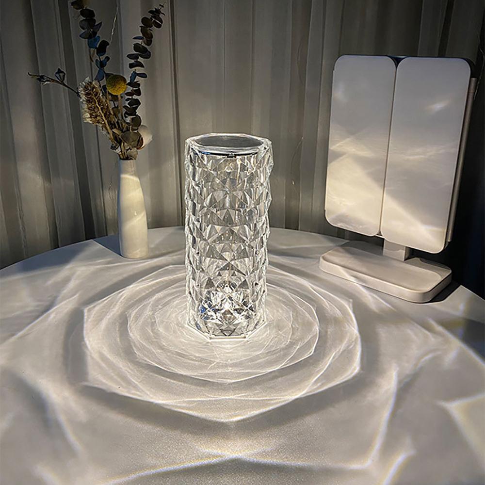 LED 16 Colors  Crystal Table Lamp Diamond Rose Night Light Touch Atmosphere Beds
