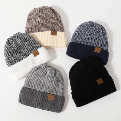 Winter Men's Double Layer Woolen Hat for Adults New Velvet Thickened Warm Knitted Hat To Protect Against Cold