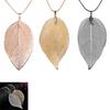 Unique Women  Jewelry Simple Leaf Sweater Pendant Long Chain Necklace