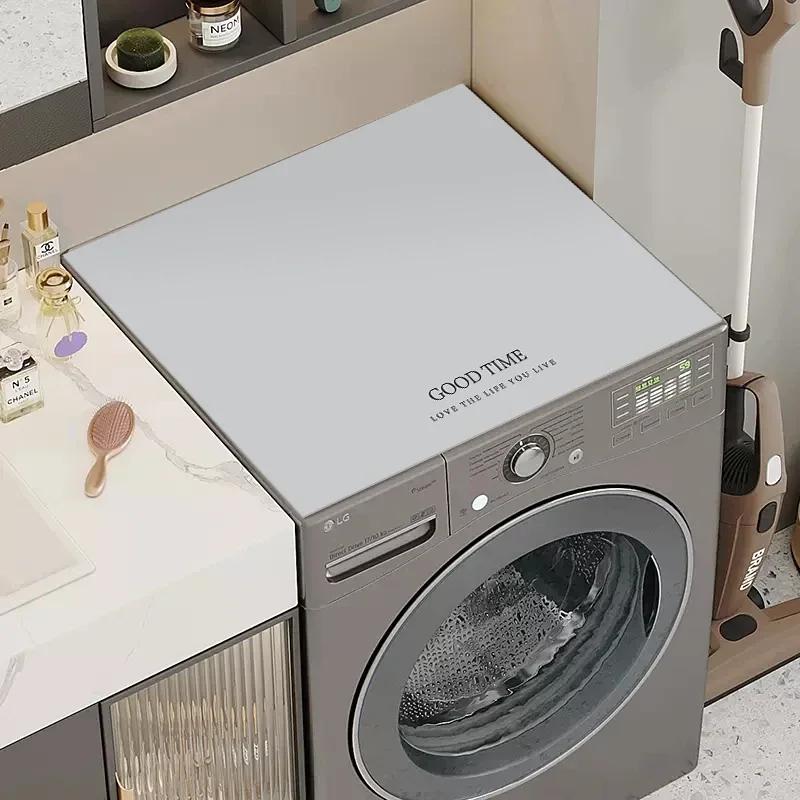 Dust Proof Washing Machine Mat Cover Solid Color Kitchen Drain Pad Oven Dust Pad Microwave Top Mat Bathroom Decor Funda Lavadora
