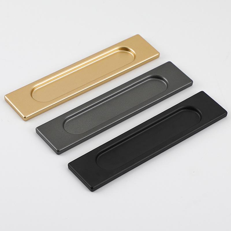 No-Drill Sliding Door Handle for Glass, Cabinet & Kitchen, Gold/Black/Gray Finish