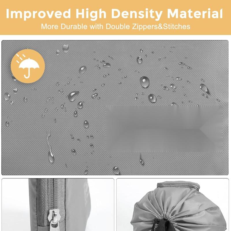 Multipurpose Nylon Laundry Bags with Drawstring Closure, Foldable Washable Travel Clothes Bag, Durable Woven Rectangle Shape, with Handle, for Luggage