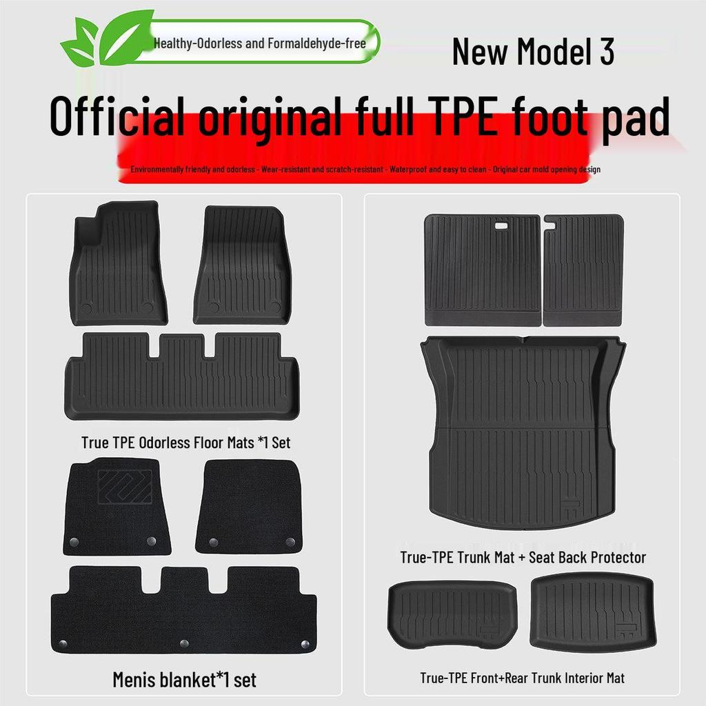 Tesla Model Y/YL/3 TPE Front & Rear Trunk Mats and Accessories
