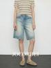 JOCORBEI Retro Ripped Cotton Distressed Straight Denim Shorts (Spring 2026)