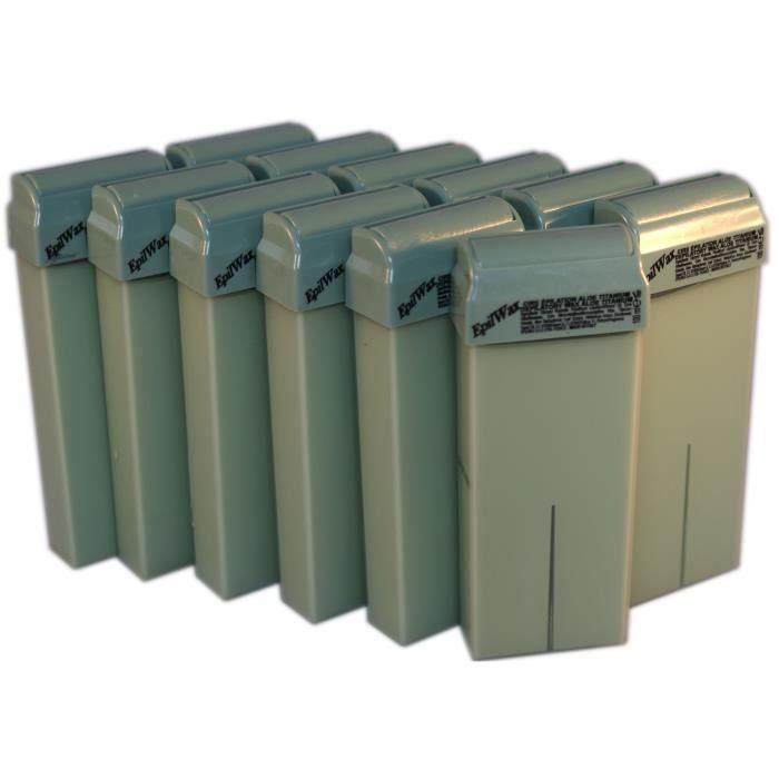 Kit d'épilation - Aleo vera - Solo complet - Cire chaude - Hypoallergénique - 12 roll-on