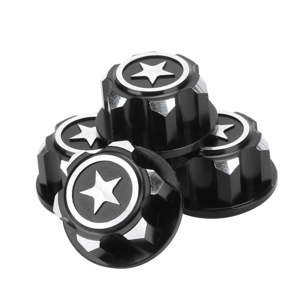 4pcs Aluminum Alloy Wheel Hub   Cover Accessory Fit for   X Maxx 1Celsius10 RC Car(Black )