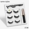 New 3 Pairs Normal Magnetic Eyelashes 5 Magnet 3D Mink Eyelashes Set With Eyeliner Tweezers Natural False LashesMakeup