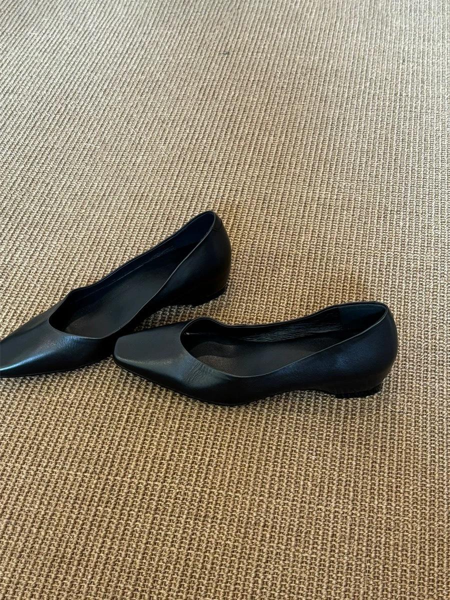 

Sheepskin version~ French niche polished small square head shallow mouth inner height increase single shoes women s 2025 autumn temperament com 40 чёрный