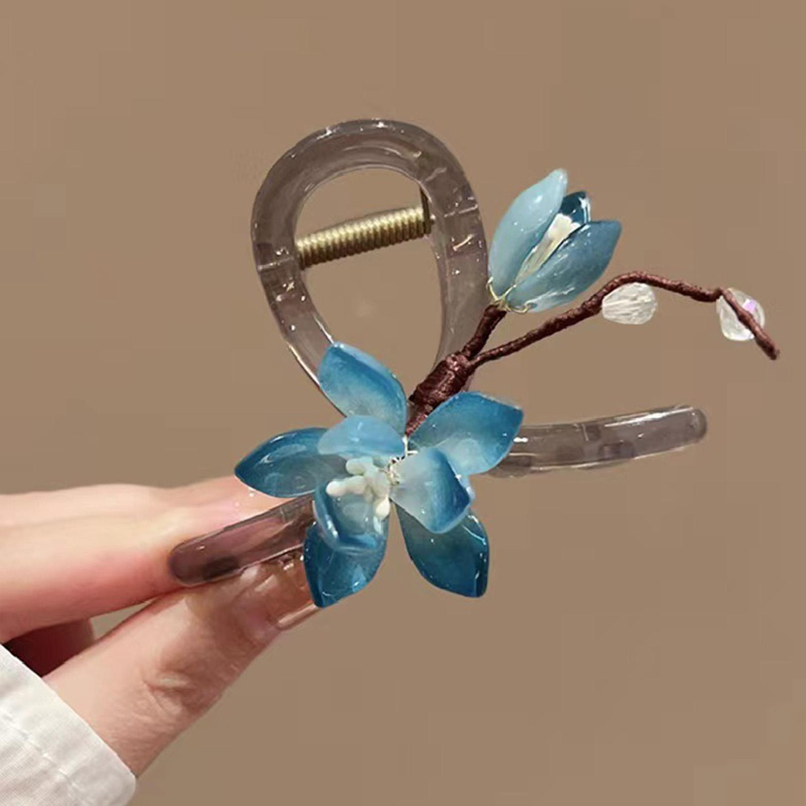 

1 шт. Акриловые заколки для волос в китайском стиле с цветочным узором, заколка-краб для волос для женщин, девушки, цветочные аксессуары для волос, головной убор, подарки для вечеринки