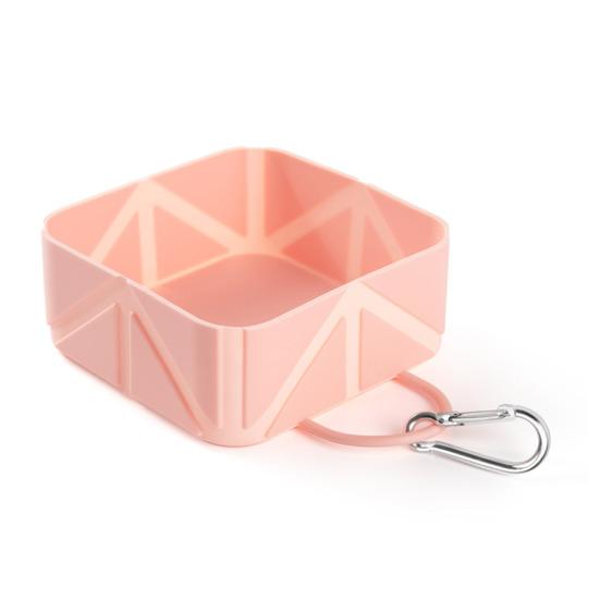 

Силиконовая складная миска для домашних животных, портативная кормушка для собак 500 мл, нескользящая квадратная миска для кормления с карабином, многофункциональная дорожная миска для собак 500ML