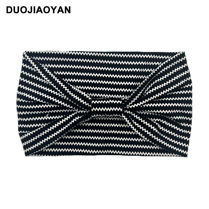 Knot Headband, Color Blocked Pattern Printed Sports Headband, Fashionable Polka Dot Wide Edge Elastic Headband