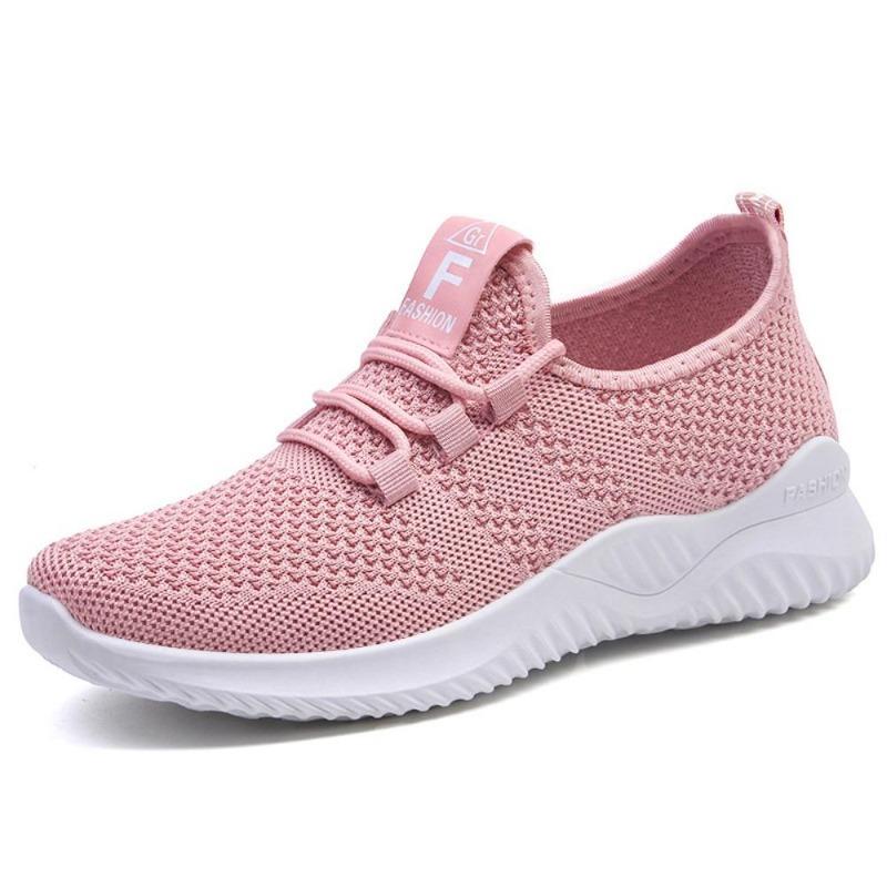 Women Breathable Soft Sole Comfort Casual Fashion Flying Trend Running Sneakers Lightweight Slip On Shoes