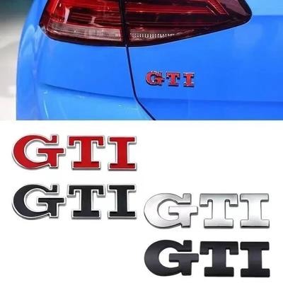 1Pc Metal Car GTI Logo Rear Trunk Emblem Stickers Decals For Golf 4 5 6 7 8 Passat Jetta Polo Touareg GTD GLI Touran