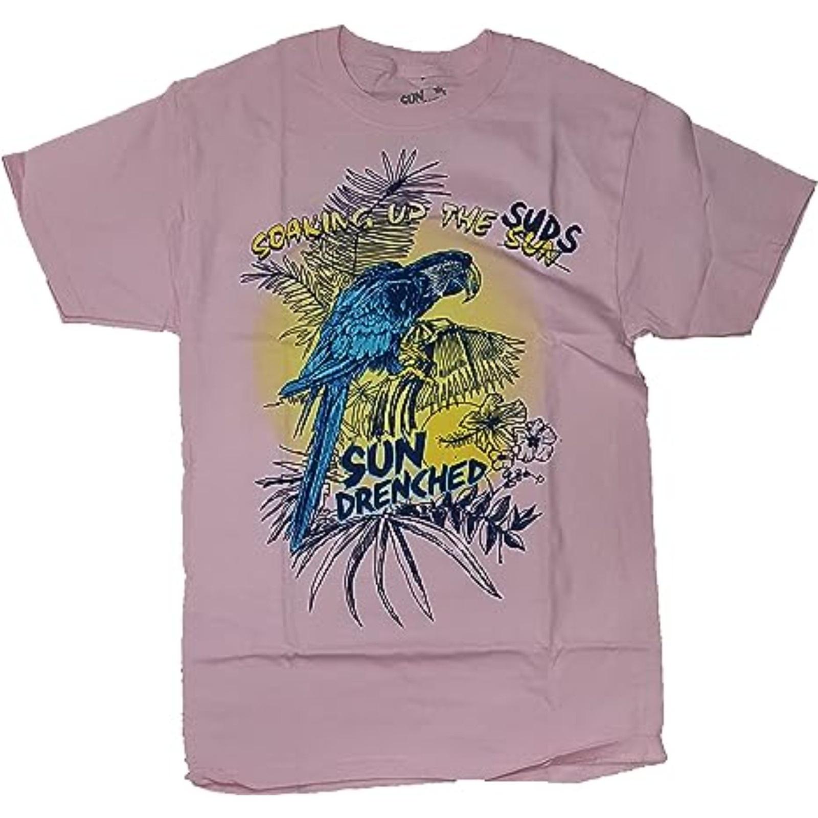 Fashion Sun Drenched Soaking Up The Suds Light Pink Graphic T-Shirt - Small S