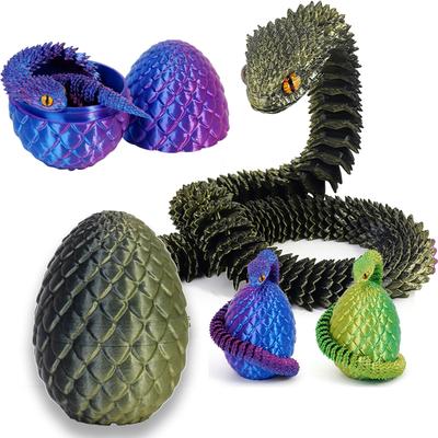 3D-gedrucktes Schlangenei Kreative Dekompression Schlangenform Beweglich Drehbar Gelenkiges Desktop-Ornament Kinderspielzeug 2025 Neujahrsgeschenk