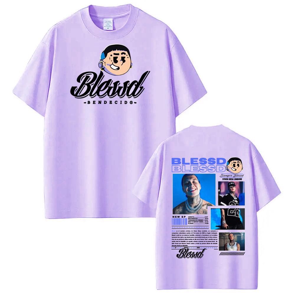 Blessd El Bendito Album Tour 2026 Graphics T Shirt Unisex Women Hot Sale Oversized Classic Tshirts Vintage Fashion Hip Hop Tshirt