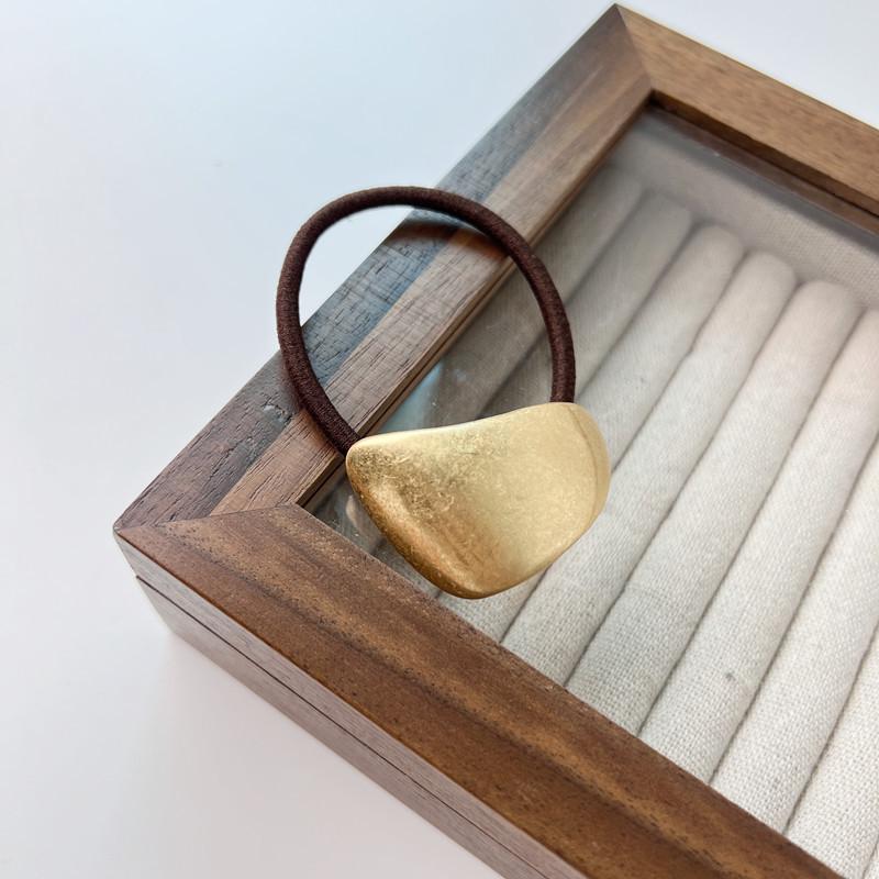 

Металлическая резинка для волос в стиле хай-энд, минимализм, ретро - Милая резинка для хвостика золотой