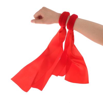 Dětská červená zápěstní stuha Týmové sporty Pompom Roztleskávání Velký zápas Pom Klub Taneční rekvizity Elastický náramek s elastickou šňůrkou