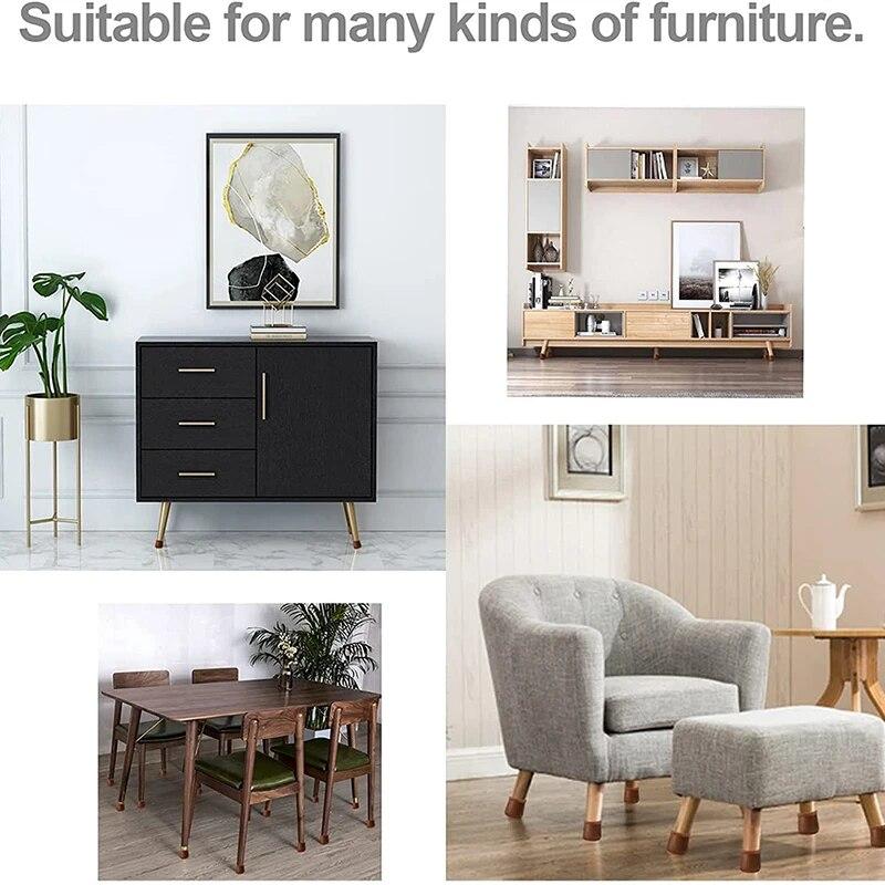 Silicone Chair Leg Caps 16/24/32pcs Table Foot Dust Covers Round/Square Furniture Leveling Legs Cups Home Floor Protector