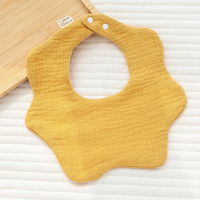 Cross-Border Six-Layer Cotton Crepe Baby Drool Bib - Pure Cotton Crinkled Gauze Marshmallow Bib