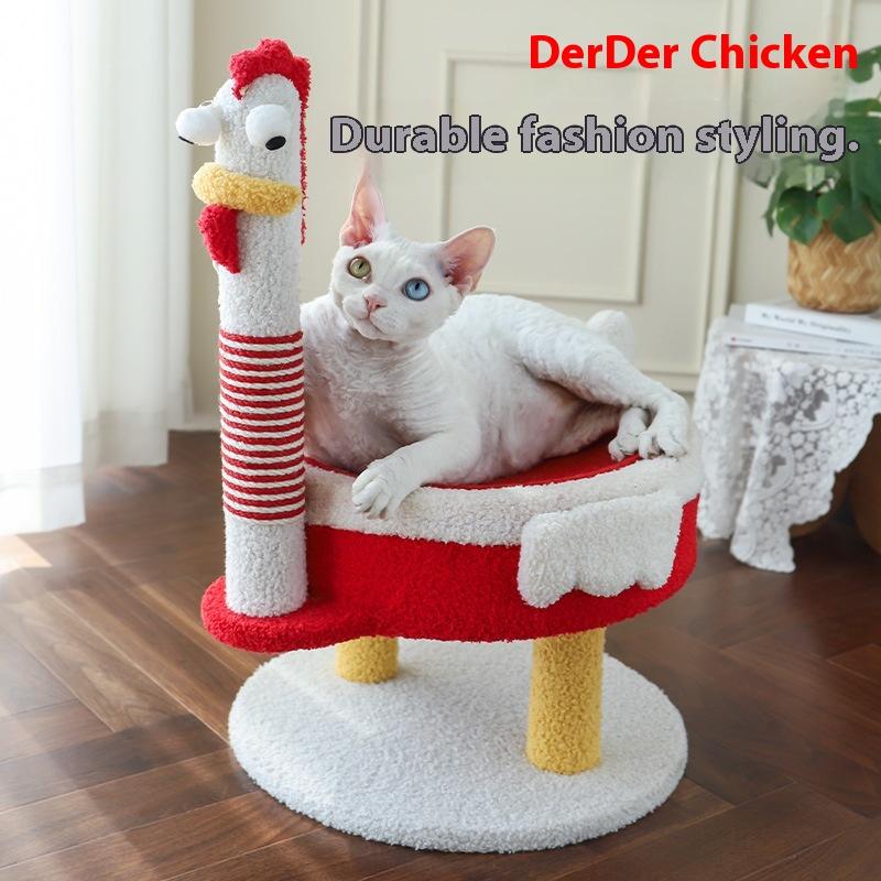 Derder Chicken Cat Climbing Frame Cat Nest Cat Tree Integrated Hemp Rope Cat Jumping Platform Cat Scratching Column Cat Shelf