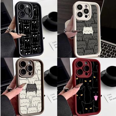 LZ7 Cartoon Cat Cute Silicone Phone Case for Infinix Smart 9 Hot 40i Tecno Camon 20 Pro Moto G22 G30 OnePlus Google Pixel 9 Shockproof Back Cover