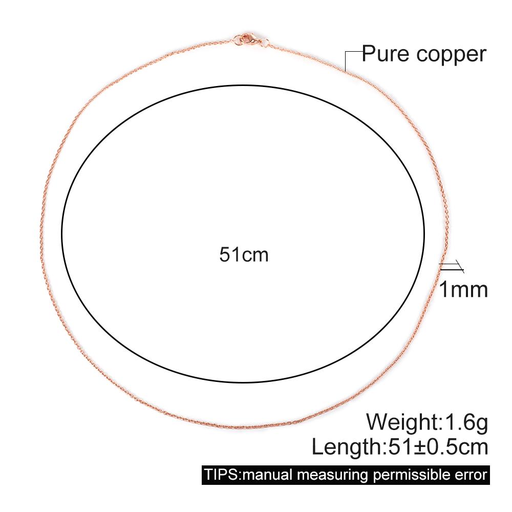 Vinterly Cross Chain Long Necklace for Women Thin Pure Copper Adjustable 51cm Twisted Anti-scratch Jewelry Female Lobster Clasps