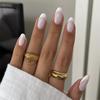 Short Almond Classic Nude Pink & White French Press-On Nails