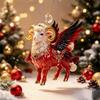 1Pcs Auspicious Red Gold Design 2D Acrylic Chinese Zodiac Goat Hanging Ornament For Spring Festival New Year Home Decoration