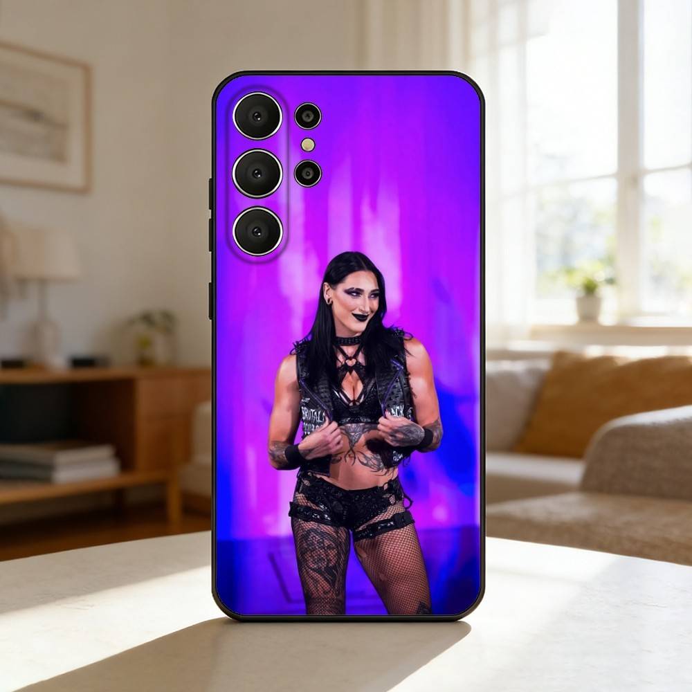 R-Rhea Ripley Wrestler Phone Case For Samsung S26,S25,24,23,22,30,21,10,9,Ultra,Plus,Lite,Black Soft Case Samsung S21plus