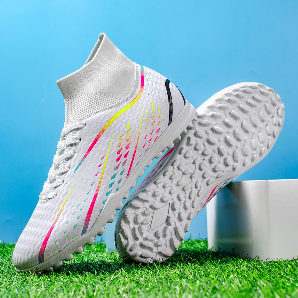 Basic TF Soccer Boots For Adults Soft Breathable PU Fabric Flexible Rubber Sole Anti-slip Wearproof New Football Practitioners B