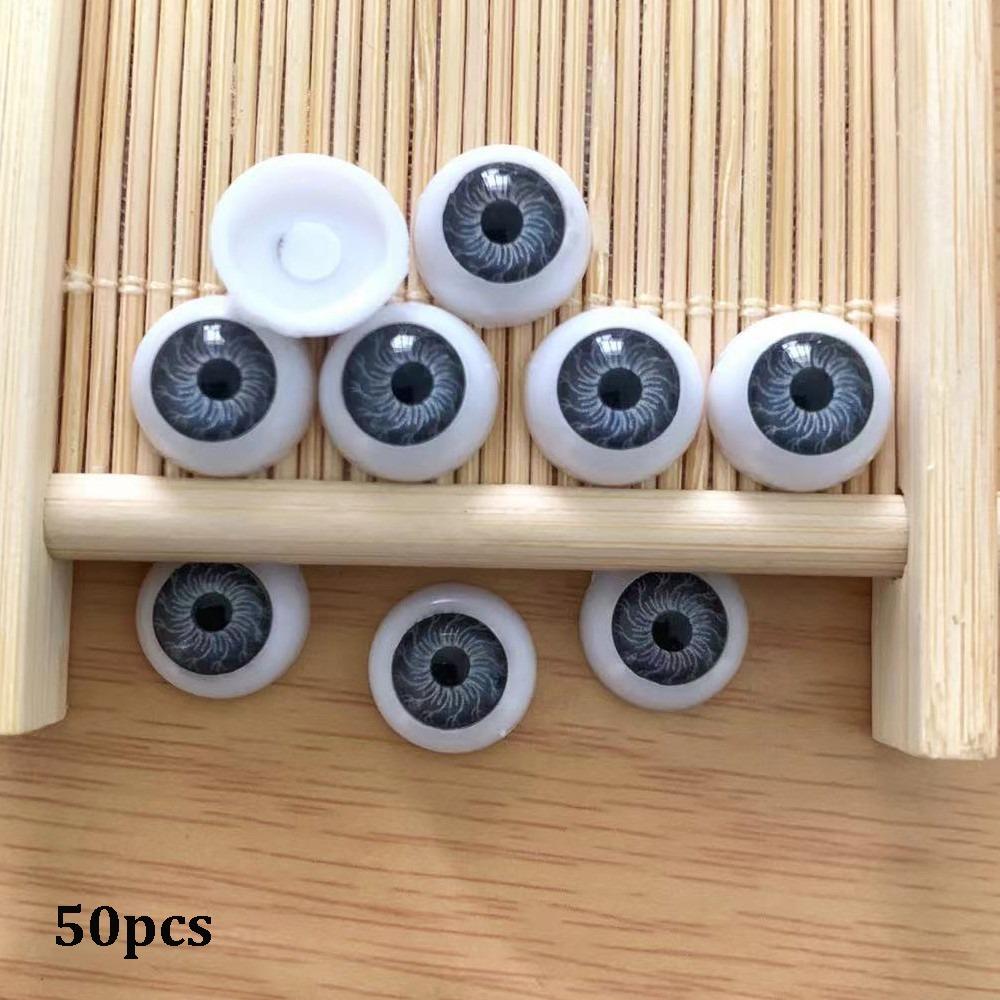 50pcs 12mm Doll Round Eyes Plastic Simulation Ceramic Eye Accessories Puppet Making Dinosaur Eyes